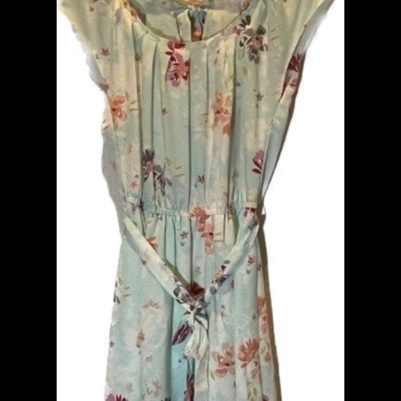 LC Lauren Conrad Mint Floral MIDI Belt Dress - Picture 4 of 6